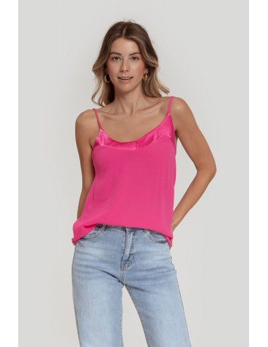 Top Tirante Fino Gasa Fucsia