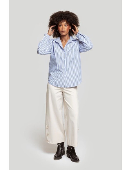 Pantalón Botones Beige