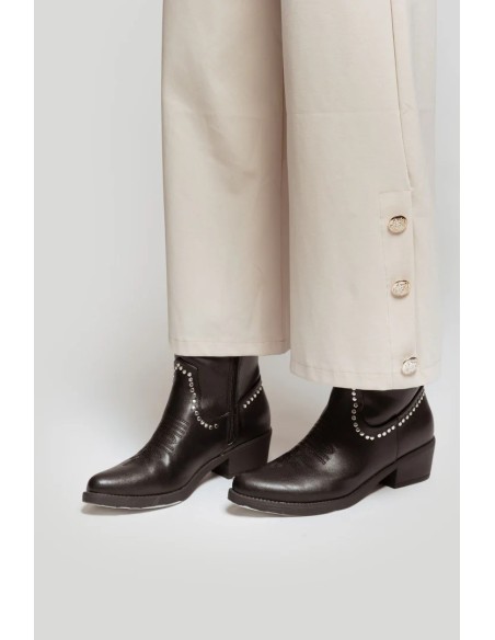 Pantalón Botones Beige