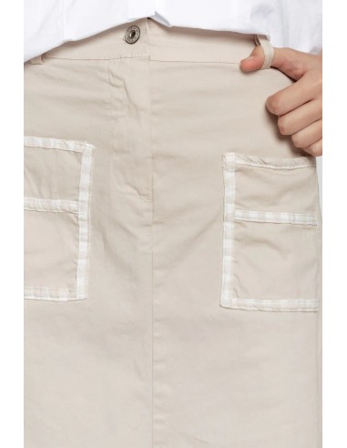 Falda Midi Bolsillos Beige