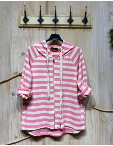 Sudadera Cremallera Rayas