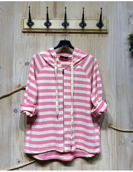 Sudadera Cremallera Rayas