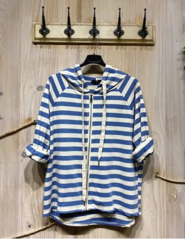 Sudadera Cremallera Rayas