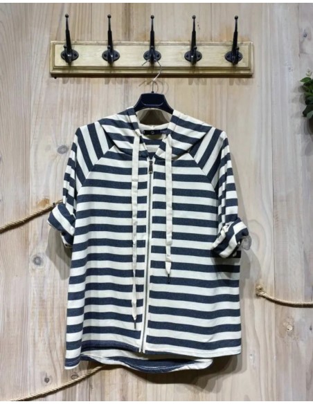 Sudadera Cremallera Rayas