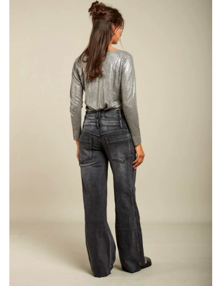 Denim Doble Cintura Negro