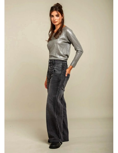 Denim Doble Cintura Negro