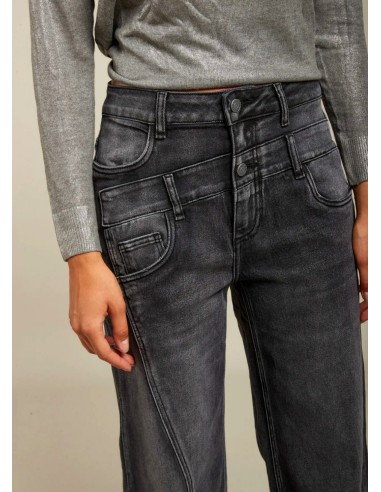 Denim Doble Cintura Negro