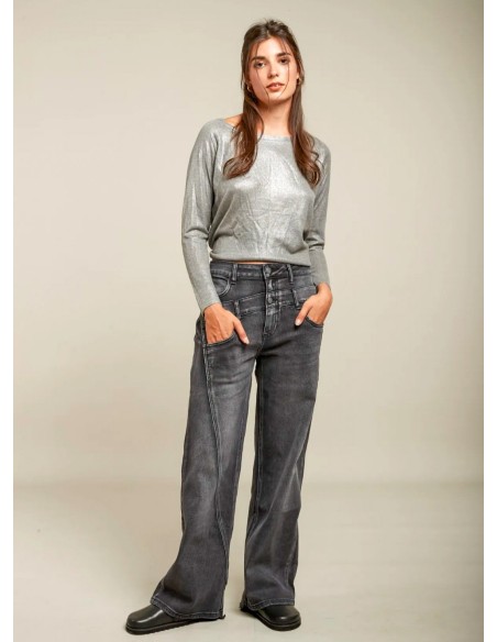 Denim Doble Cintura Negro