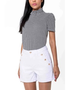 Short Botones Dorados Blanco