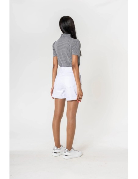 Short Botones Dorados Blanco