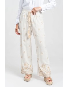 Pantalón Lino Bordado