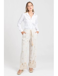 Pantalón Lino Bordado 2