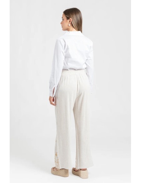 Pantalón Lino Bordado