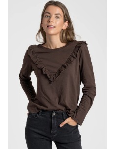 Camiseta Volante Marrón