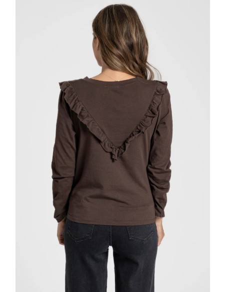 Camiseta Volante Marrón