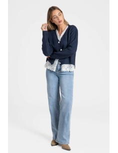 Chaqueta Encaje Azul