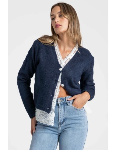 Chaqueta Encaje Azul