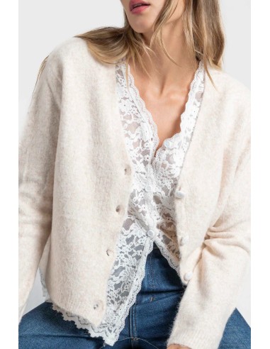 Chaqueta Encaje Beige
