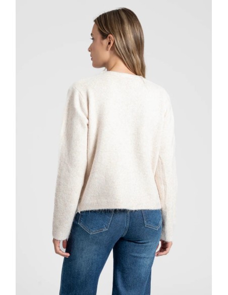 Chaqueta Encaje Beige