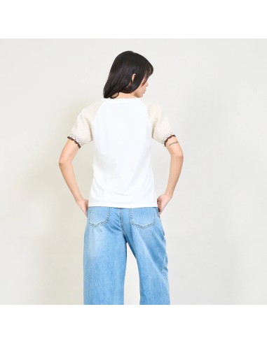 Camiseta Mangas Crochet