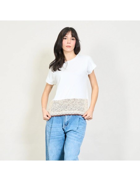 Camiseta Dobladillo Crochet