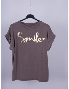 Camiseta Smile Marrón
