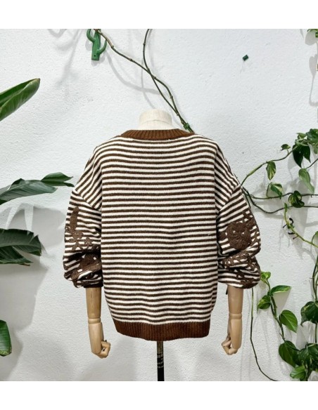 Jersey Rayas Y Bordados