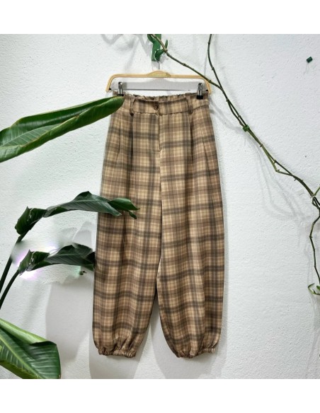 Pantalón Cuadros Camel