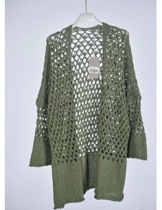 Chaqueta Punto Calada Kaki