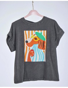 Camiseta Perro Con Boina