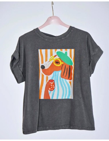 Camiseta Perro Con Boina