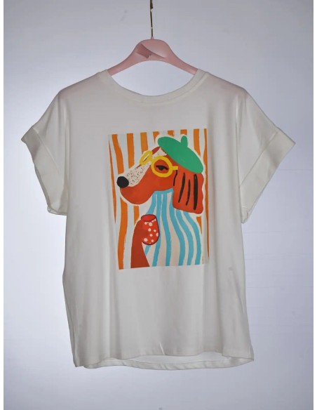 Camiseta Perro Con Boina