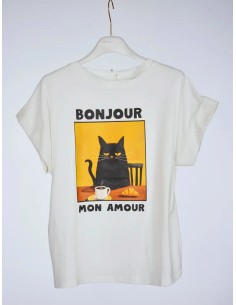 Camiseta Bonjour Blanca