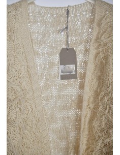 Chaqueta Punto Flecos Beige 2
