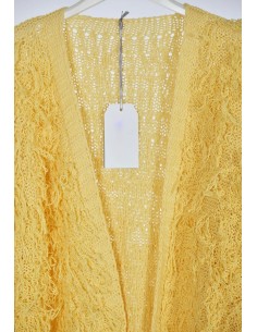 Chaqueta Punto Flecos Amarilla 2