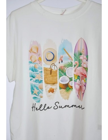 Camiseta Hello Summer Blanca