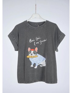 Camiseta Oui Gris Antracita