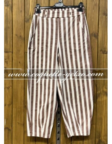 Pantalón Balloon Rayas Marrón