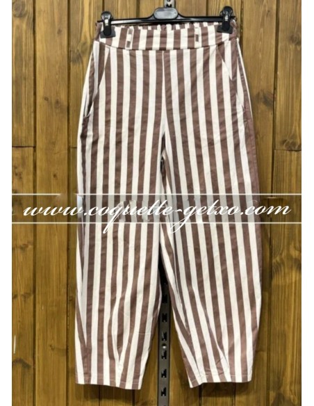 Pantalón Balloon Rayas Marrón
