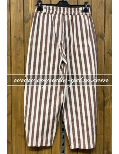 Pantalón Balloon Rayas Marrón