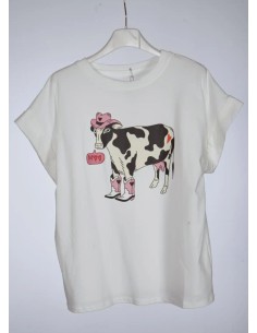 Camiseta Vaca Cowboy Blanca
