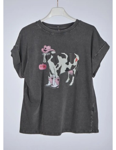 Camiseta Vaca Cowboy Gris